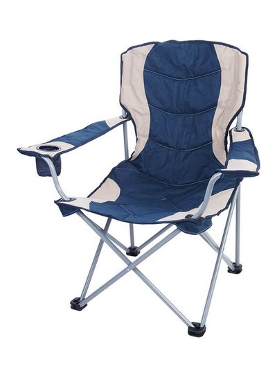 Buy Foldable Garden And Beach Chair Blue/Beige in Saudi Arabia