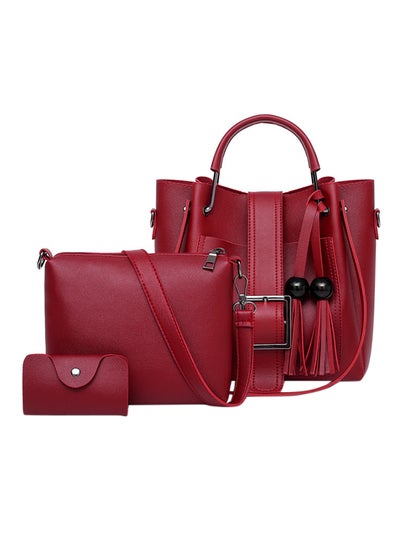 Buy 3-Piece Composite Bag Set Red in Saudi Arabia