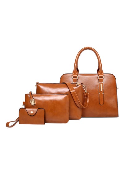 Buy 4-Piece Composite Bag Set Brown in UAE