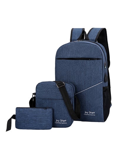 Buy 3-Piece Composite Bag Set Blue in Saudi Arabia