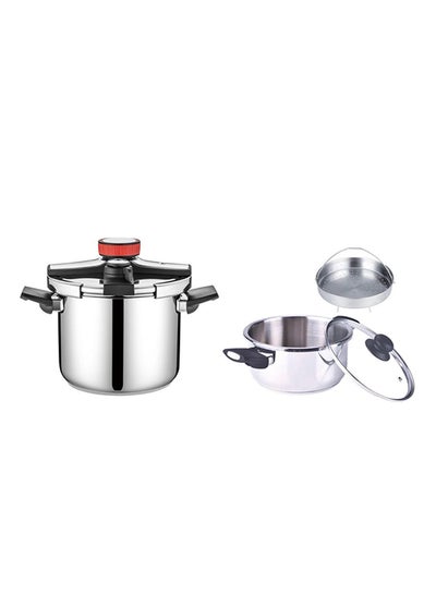 اشتري 4-Piece Stainless Steel Cookware Cookware Set أسود/ فضي في الامارات