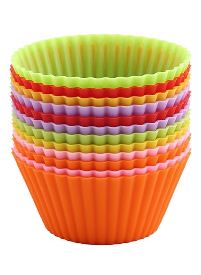 Buy 12-Piece Cupcake Liner Mould Multicolour 4.5x3.5centimeter in UAE