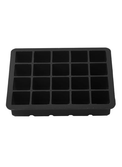 Buy Silicone Ice Cube Tray Black 14.7x12.1x2.6centimeter in Saudi Arabia