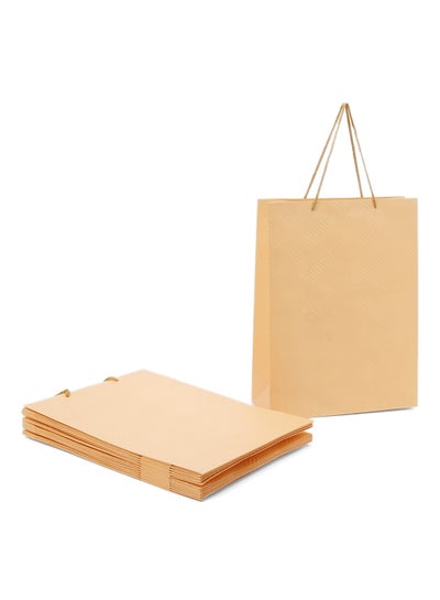 Buy 12-Piece Plain Gift Bag Brown in Saudi Arabia