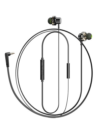 Buy Dual Driver In-Ear Stereo Sound Headphones With Mic Black in Saudi Arabia