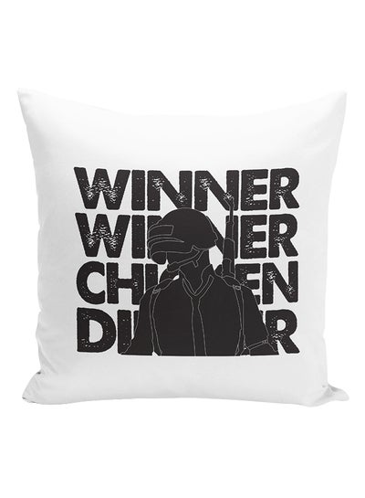 اشتري Chicken Dinner Printed Cushion أبيض/أسود 16x16 بوصة في الامارات