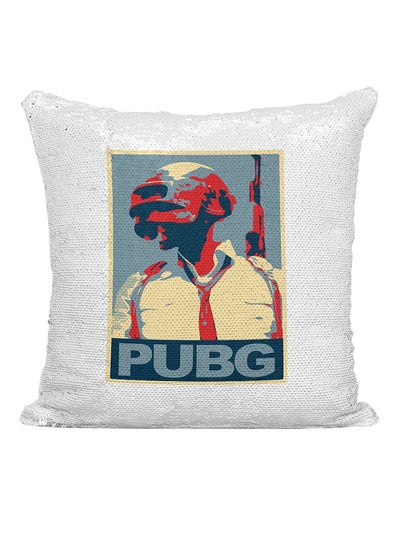 اشتري PUBG Hope Poster Sequined Cushion فضي/أبيض/بيج 16x16 بوصة في الامارات