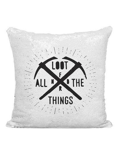 Fortnite Loot Sequined Cushion White Black 16x16inch price in UAE Noon UAE kanbkam