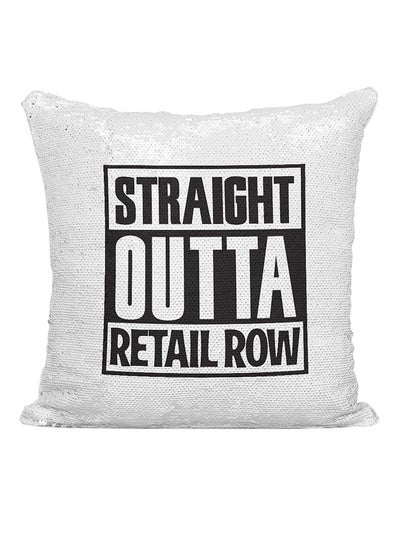 Buy Fortnite Straight Outta Retail Row Sequined Cushion polyester White/Black 16x16inch in UAE