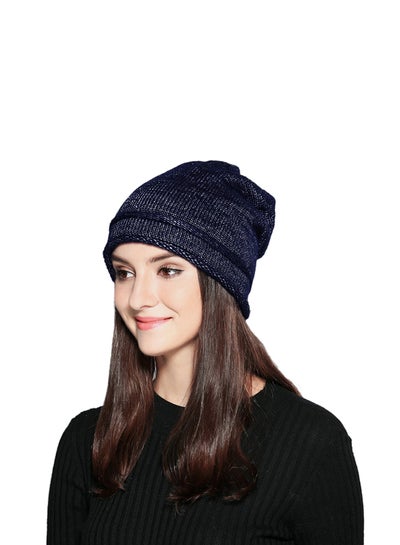 Buy Knitted Beanie Blue in Saudi Arabia