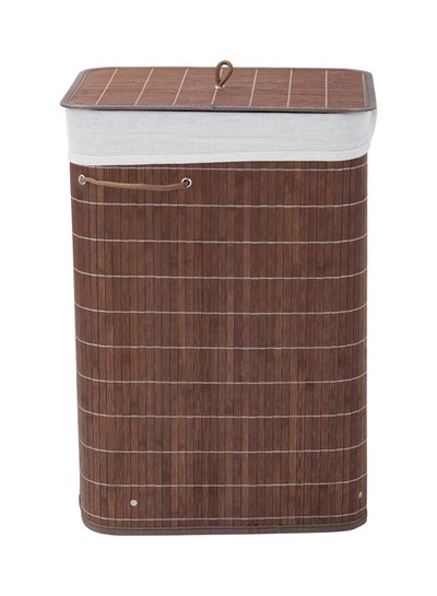 اشتري Knock Down Laundry Basket With Lid Brown 40x60x30 centimeter في الامارات