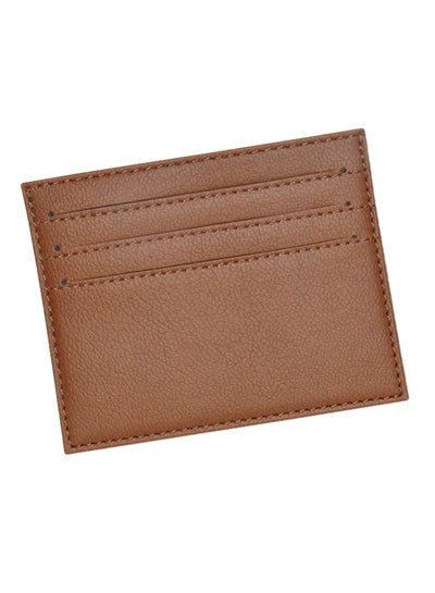 Buy 2 Sides Opening PU Slim Card Holder Brown in UAE