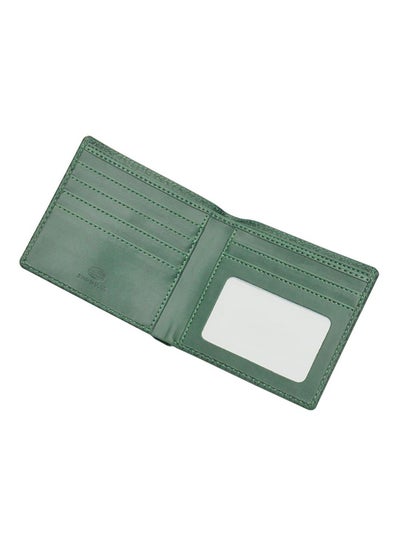 Buy Stitch detailed Bi-Fold PU Wallet Green in UAE