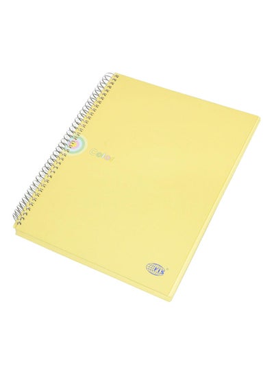 Buy Spiral Hard Cover Sibgle Ruled Notebook, Size B5 Yellow in UAE