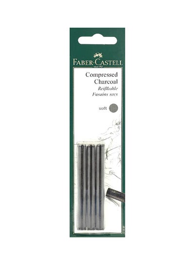 Buy 3-Piece Compressed Soft Charcoal Set Black in Saudi Arabia