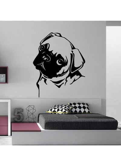 Buy Pug Wall Sticker Black 50x60cm in UAE