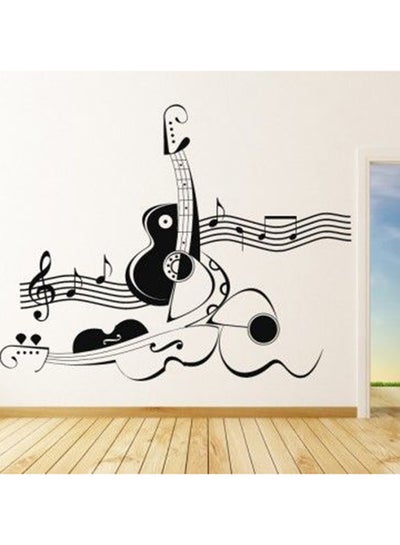 Buy Guitar And Music Wall Sticker Black 80x65centimeter in UAE