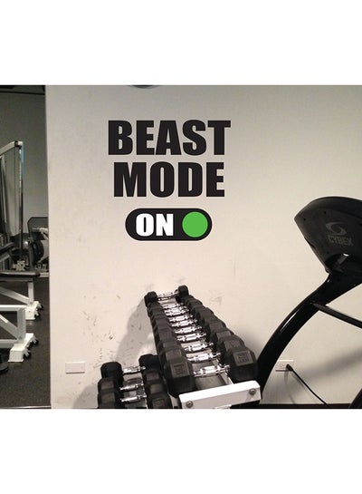 Buy Beast Mode On Motivational Gym Wall Sticker Black 40x40centimeter in UAE