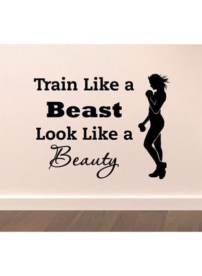 Buy Train Like Beast Gym Wall Quotes Black 100x75centimeter in UAE