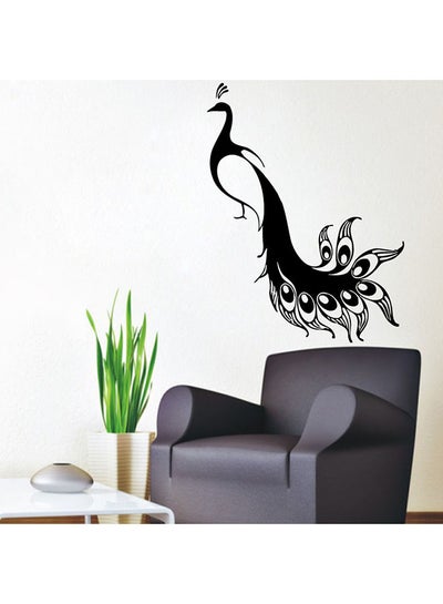 Buy Peacock Wall Paper Black 45x60cm in UAE