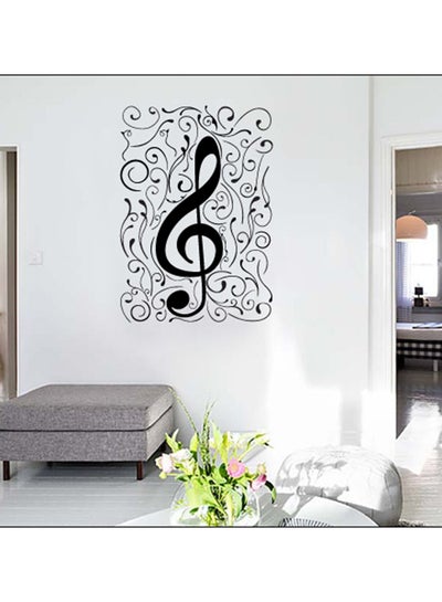 Buy Musical Note Wall Sticker Black 50x70cm in UAE