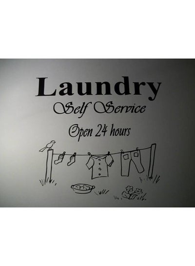 اشتري ملصق جداري بنمط مطبوع لعبارة "Laundry Self Service" أسود 60x60Ø³Ù†ØªÙŠÙ…ØªØ± في الامارات