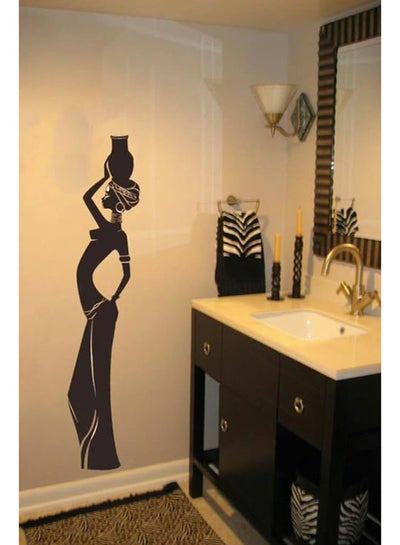 Buy African Lady Wall Sticker Black 25x115centimeter in UAE