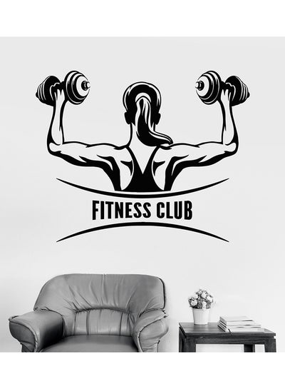 اشتري ملصق جداري لصالة الألعاب الرياضية مطبوع عليه عبارة "Fitness Club" في الامارات