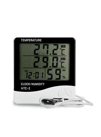 اشتري Indoor and Outdoor Temperature Thermometer White/Black/Grey في السعودية