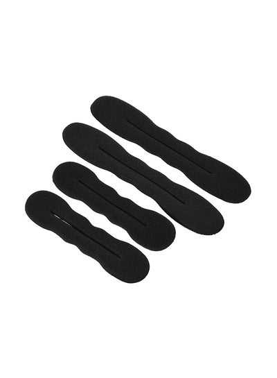 Buy 4-Piece Hair Styling Sponge Roller Black in UAE