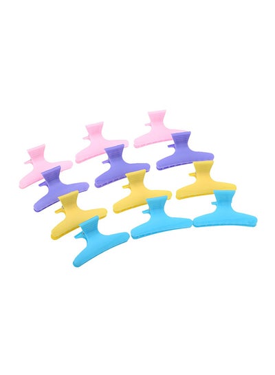Buy 12-Piece Butterfly Hair Claw Clip Set Multicolour in UAE