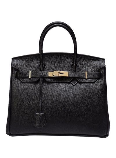 Buy Classic Leather Hand Bag Black in Saudi Arabia