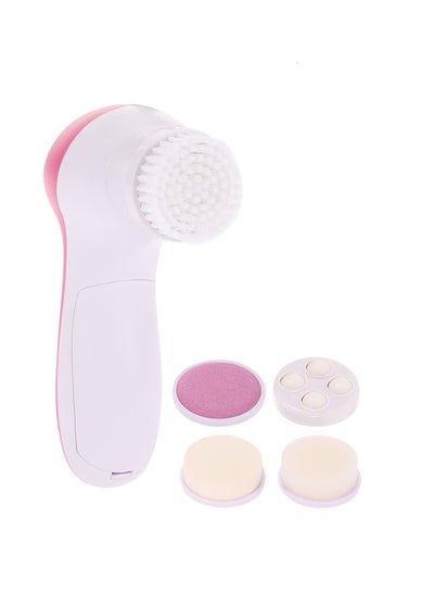 Buy 5-In-1 Electric Facial Cleansing Face Care Massager Pink/White in Egypt