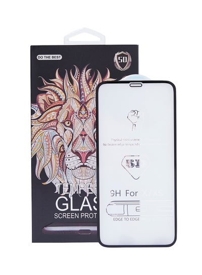 Buy 5D Full Screen Coverage Tempered Glass Screen Protector For iPhone XS Clear in Saudi Arabia