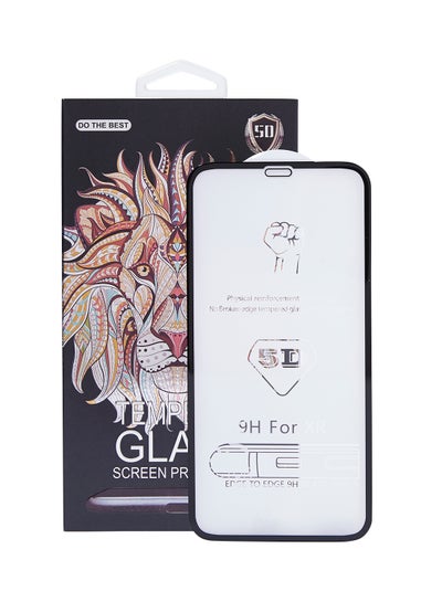 اشتري لاصقة حماية الشاشة خماسية الأبعاد من الزجاج المقوى لتغطية كاملة لهاتف آيفون XR شفاف في السعودية