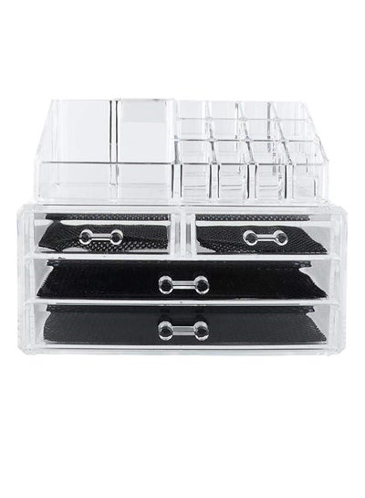 اشتري 4-Drawer Cosmetic Organizer Clear في السعودية