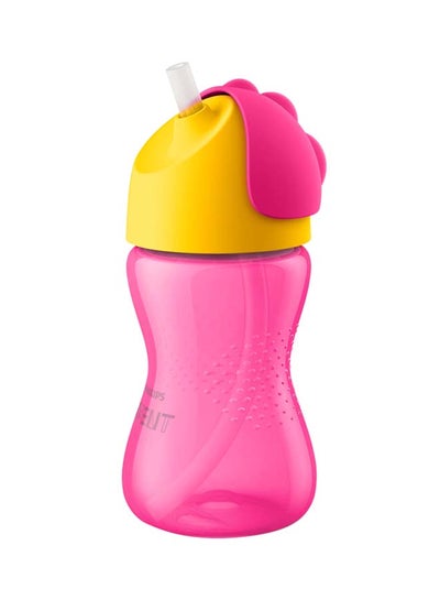 Buy Sippy Straw Cup, 300ml - Pink/Yellow in Egypt