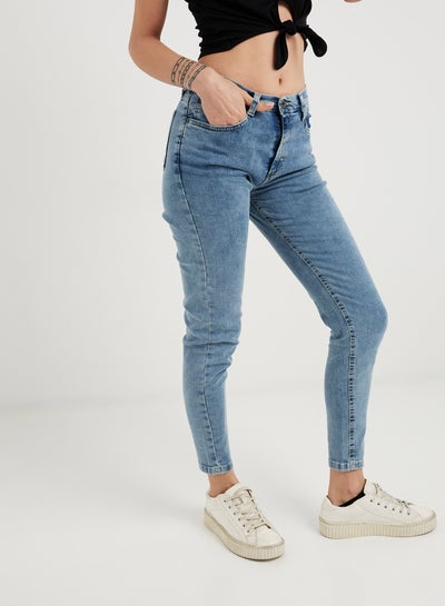 Buy Button Detailed Jeans Blue in Saudi Arabia