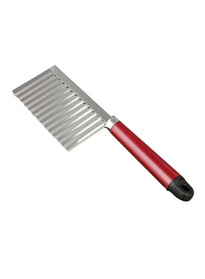 Buy Stainless Steel Vegetable Crinkle Cutter H21394 Silver/Red 22 x 6cm in Saudi Arabia