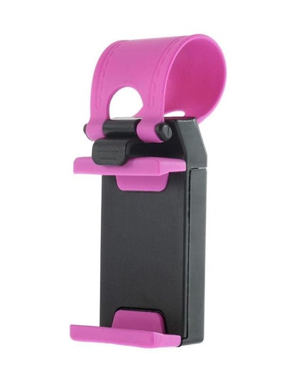 Buy Car Steering Wheel Mount For Mobile Phones Black/Pink in UAE