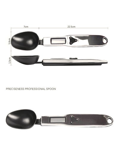 اشتري Portable LCD Digital Scale Measuring Spoon Silver/Black 23x5x2.3centimeter في السعودية