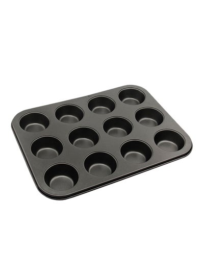 Buy Non Stick 12-Hole Cake Mould Multicolour 19.5x25.5x2.5cm in Egypt