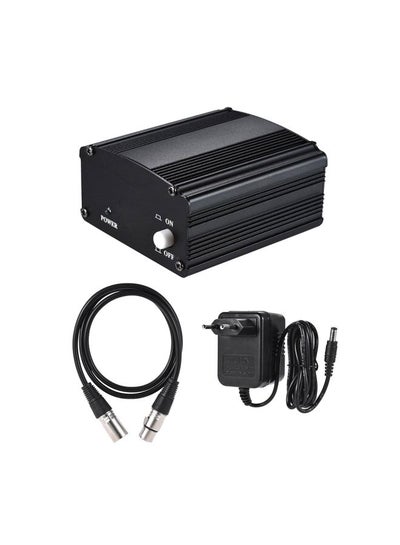 Buy Phantom Power Supply With Adapter For Condenser Microphone Black in Saudi Arabia