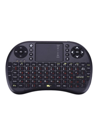 Buy 2.4 Ghz Mini Wireless Russian Version Keyboard Mouse Touchpad For Smart TV Box Black in UAE