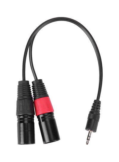Buy 3 Pin 2 XLR Male To 3.5mm TRS Male Cable Audio Adapter Cable Metal Connector Black in Saudi Arabia