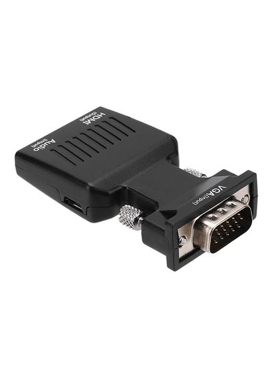 اشتري محول فيديو بجودة 1080بكسل من منفذ VGA إلى HDMI قابل للنقل مع كابل للصوت والطاقة أسود في مصر