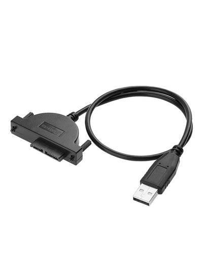 Buy USB 2.0 To Mini SATA 13-Pin Adapter Cable For Laptop CD/DVD ROM Drive Black in Egypt