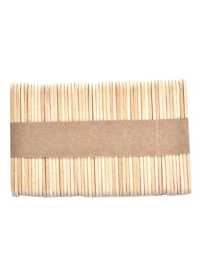 Buy 50-Piece Wooden Ice Cream Popsicle Stick Beige 65mm in UAE