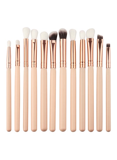 اشتري 12-Piece Professional Eyes Makeup Brush Set بيج في الامارات