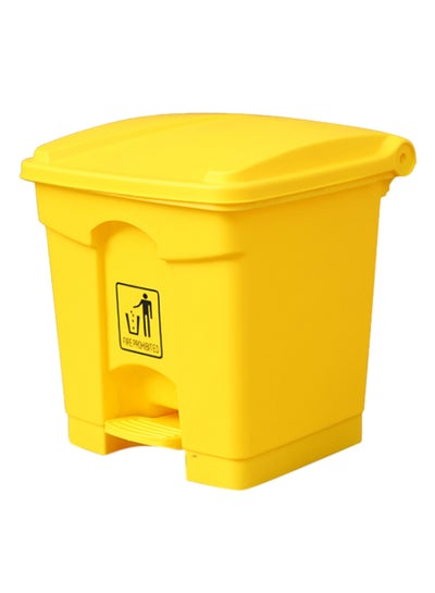 Buy Durable Trash Bin With Pedal Yellow 30Liters in UAE